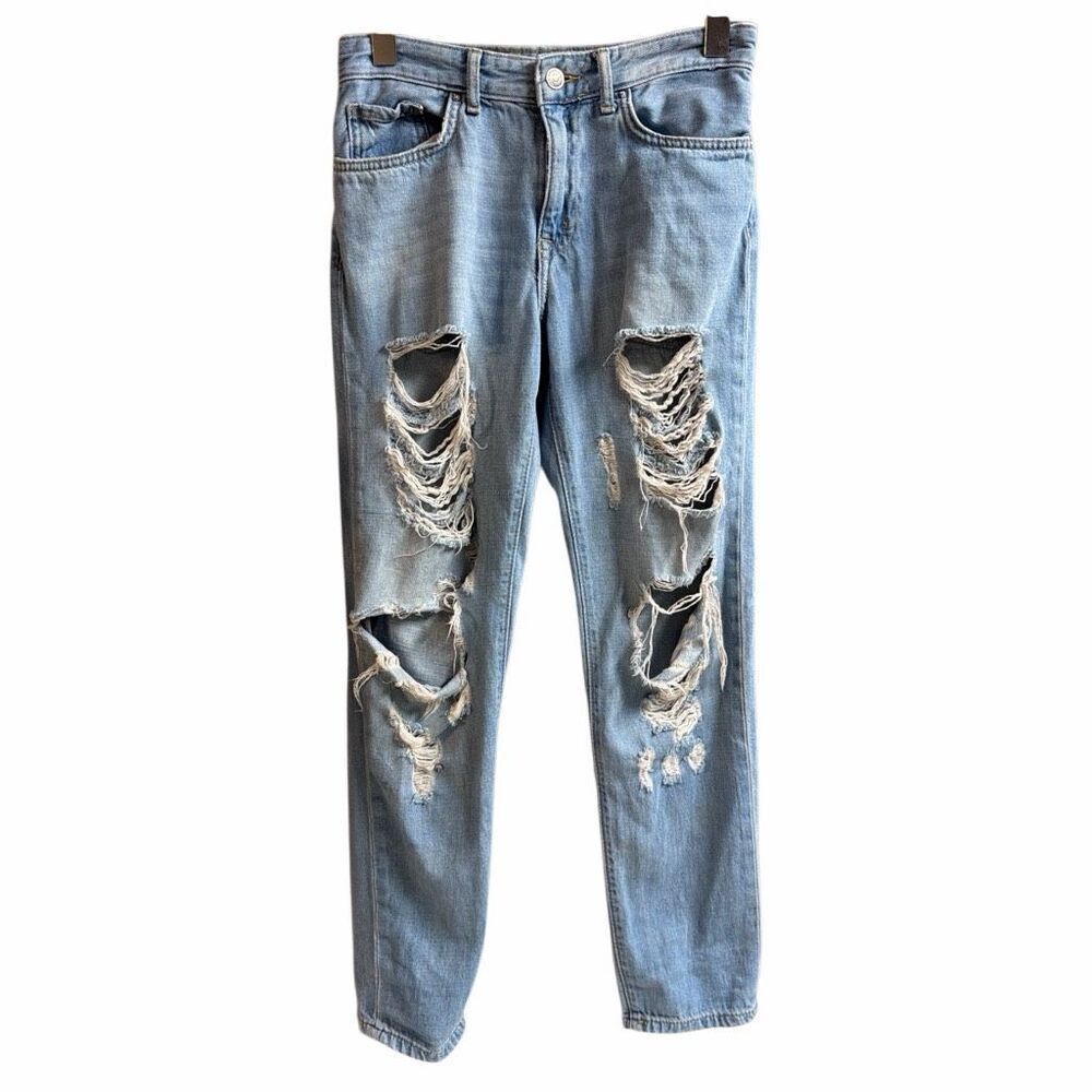 Forever 21 Los Angeles Waist 25 Distressed Thrashed Skinny Jeans Light Wash